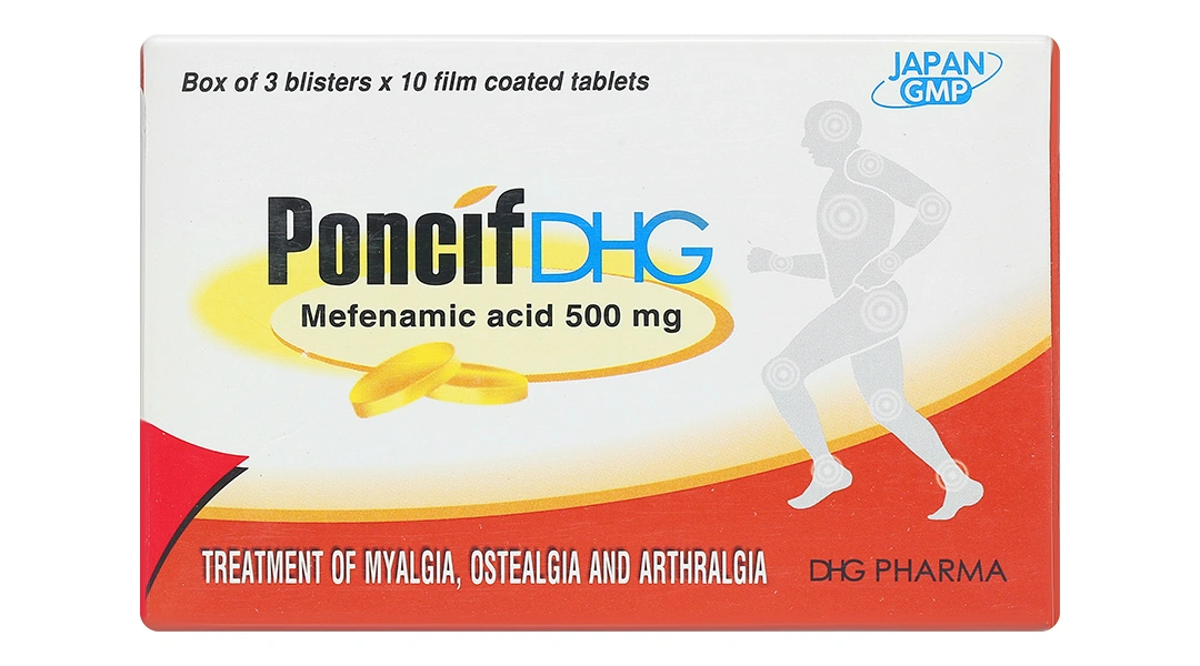PoncifDHG 500mg trị giảm đau đau cơ, đau do chấn thương (3 vỉ x 10 viên) - 1