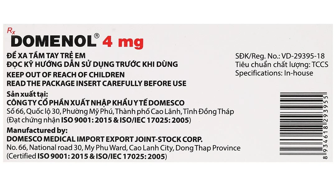 Domenol 4mg kháng viêm, điều trị viêm khớp dạng thấp, lupus ban đỏ (3 vỉ x 10 viên) - 7