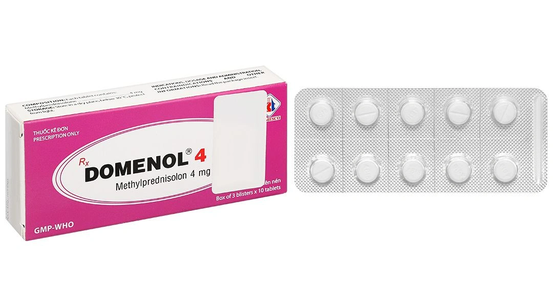 Domenol 4mg kháng viêm, điều trị viêm khớp dạng thấp, lupus ban đỏ (3 vỉ x 10 viên) - 