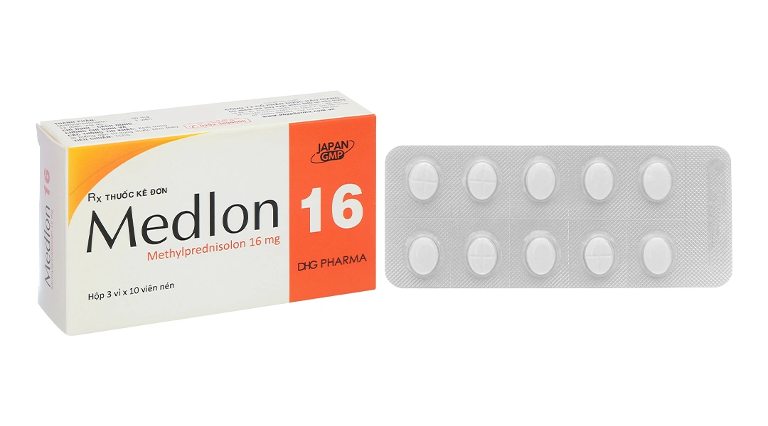 Medlon 16 điều trị rối loạn nội tiết, rối loạn thấp khớp (3 vỉ x 10 viên) - 