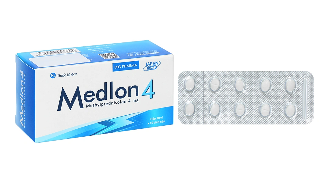 Medlon 4 chống viêm và giảm miễn dịch (10 vỉ x 10 viên) - 