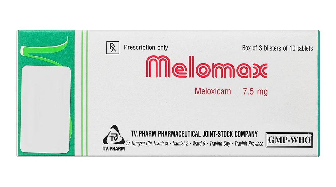 Melomax TV.Pharm 7.5mg điều trị thoái hóa khớp, viêm cột sống (3 vỉ x 10 viên) - 1
