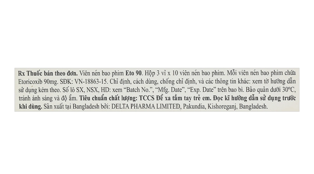 Eto 90 trị các triệu chứng viêm xương khớp cấp và mãn tính (3 vỉ x 10 viên) - 4