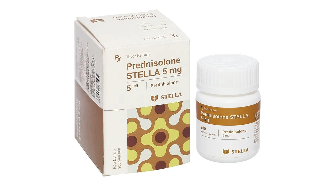 Prednisolone Stella 5mg điều trị các triệu chứng viêm, dị ứng lọ 200 viên - 