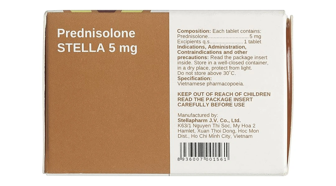 Prednisolone Stella 5mg điều trị các triệu chứng viêm, dị ứng lọ 200 viên - 3