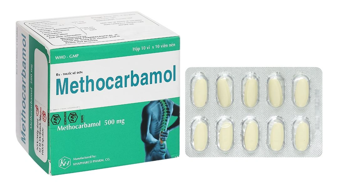 Methocarbamol 500mg trị ngắn hạn các cơn đau do chấn thương (10 vỉ x 10 viên) - 