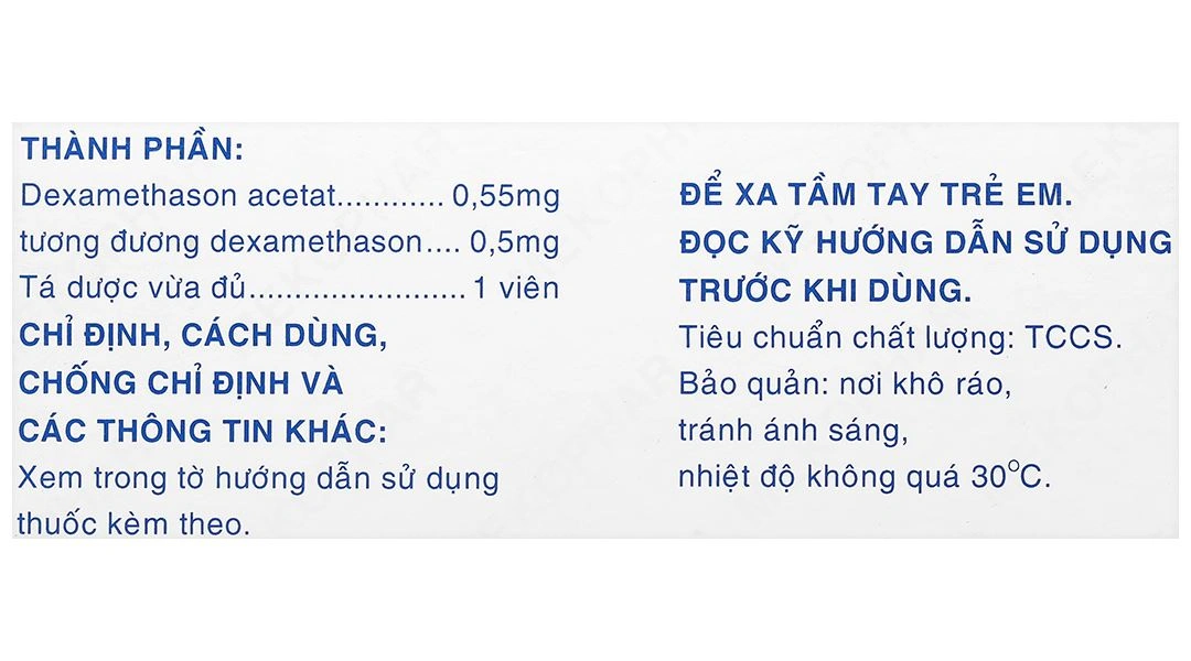 Dexamethasone Mekophar 0.5mg trị trạng thái hen (10 vỉ x 20 viên) - 6