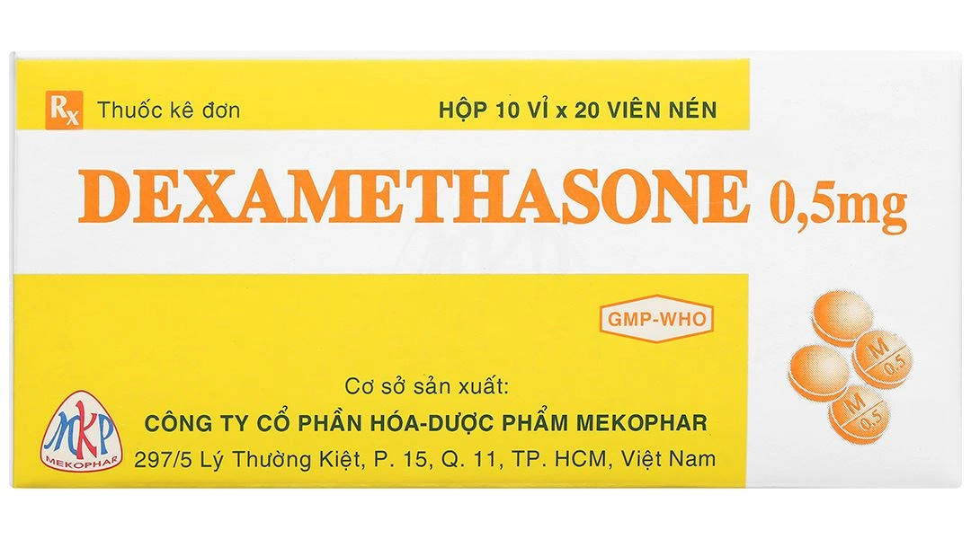 Dexamethasone Mekophar 0.5mg trị trạng thái hen (10 vỉ x 20 viên) - 1