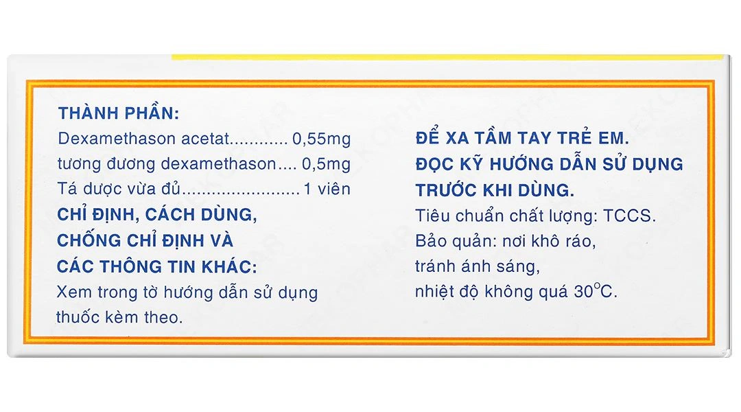 Dexamethasone Mekophar 0.5mg trị trạng thái hen (10 vỉ x 20 viên) - 3