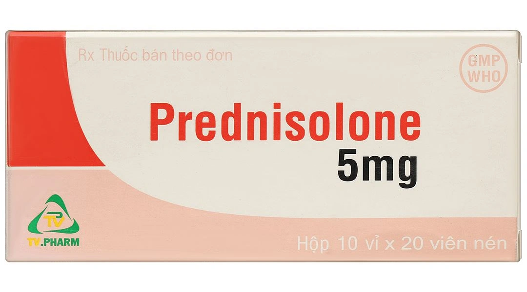 Prednisolone 5mg TV.Pharm chống viêm và ức chế miễn dịch (10 vỉ x 20 viên) - 1