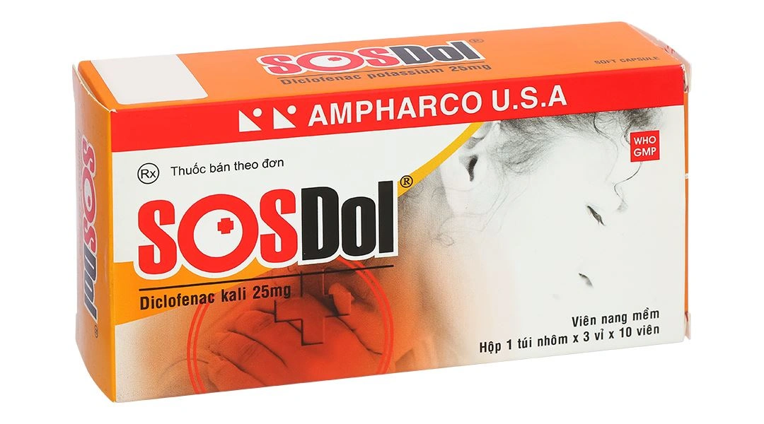 Sosdol 25mg giảm đau, kháng viêm xương khớp (3 vỉ x 10 viên) - 