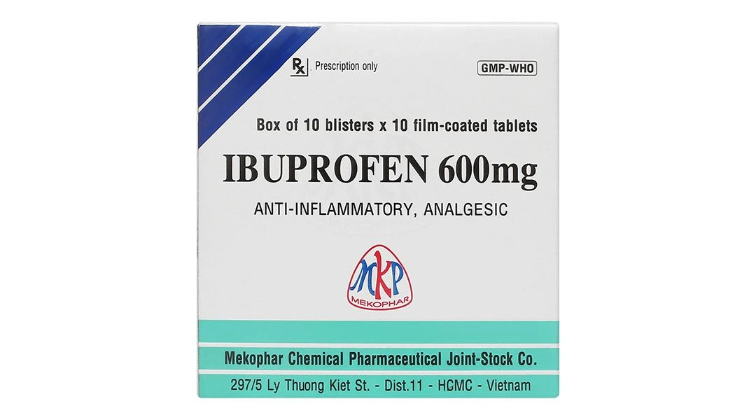 Ibuprofen Mekophar 600mg giảm đau, kháng viêm (10 vỉ x 10 viên) - 2