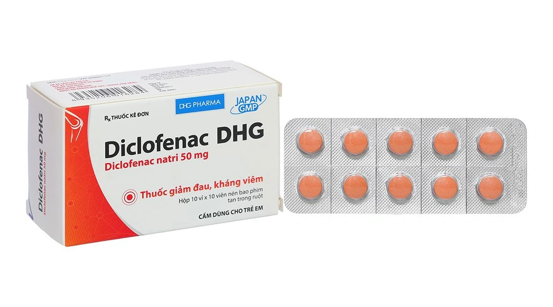 Diclofenac DHG 50mg điều trị viêm xương khớp (10 vỉ x 10 viên) - 