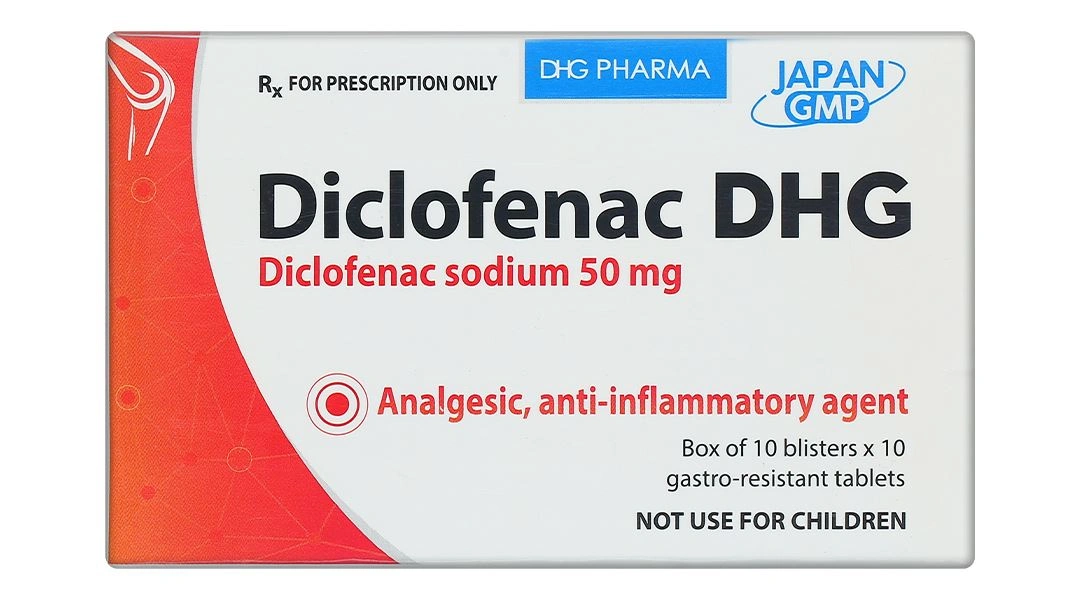 Diclofenac DHG 50mg điều trị viêm xương khớp (10 vỉ x 10 viên) - 1
