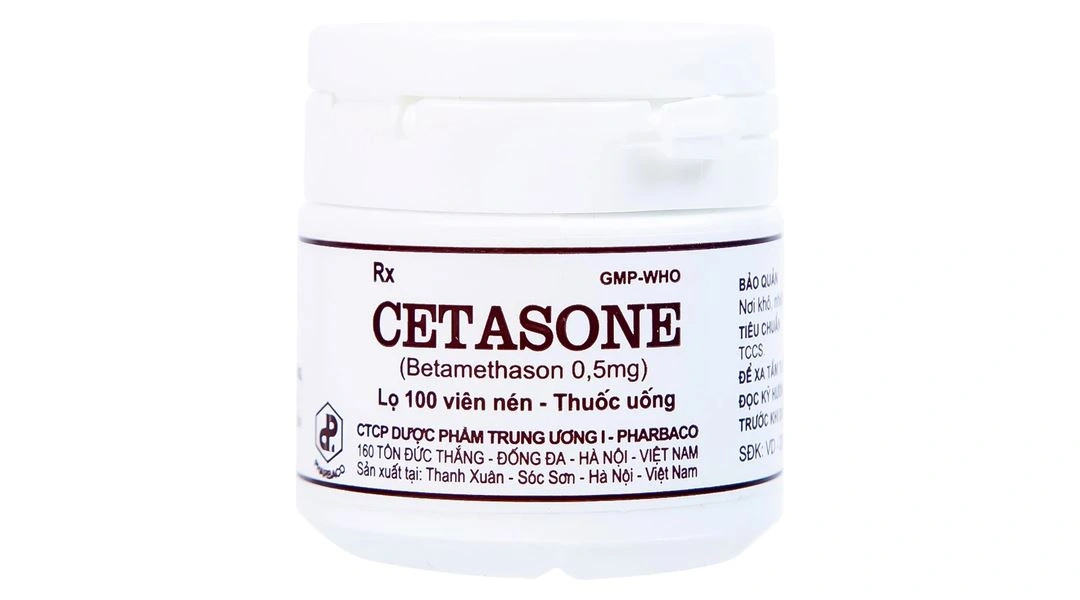 Cetasone 0.5mg điều trị bệnh thấp khớp, các trạng thái dị ứng, viêm da lọ 100 viên - 3