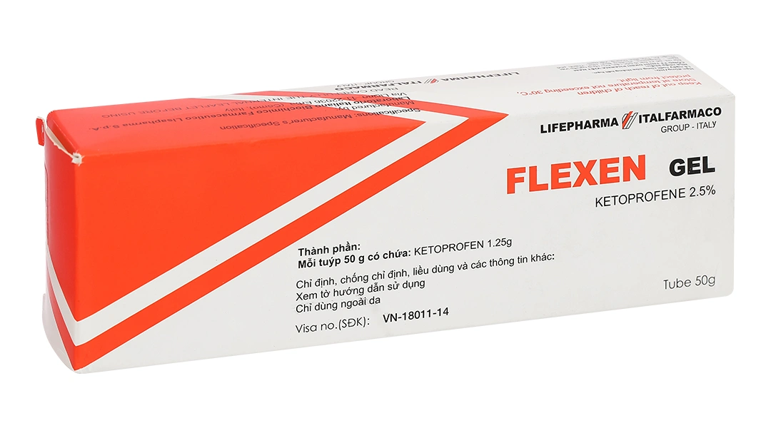 Flexen Gel trị đau cơ, bong gân, bầm tím, trật khớp tuýp 50g - 