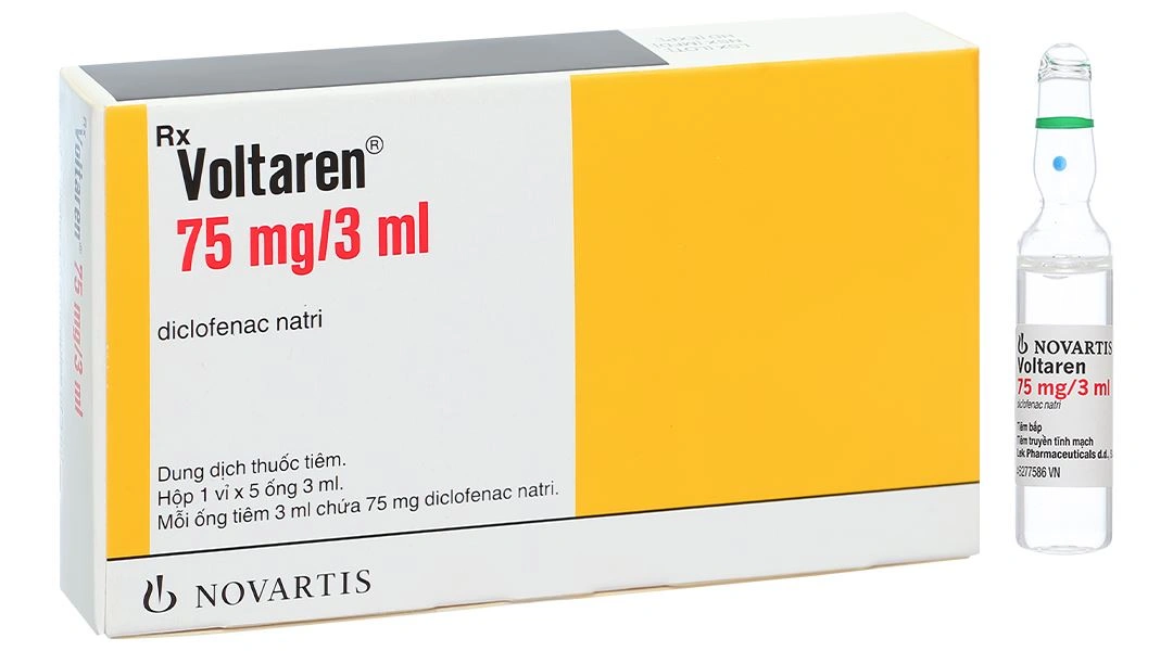 Dung dịch tiêm Voltaren 75mg/3ml trị đợt cấp viêm và thoái hóa khớp (5 ống x 3ml) - 