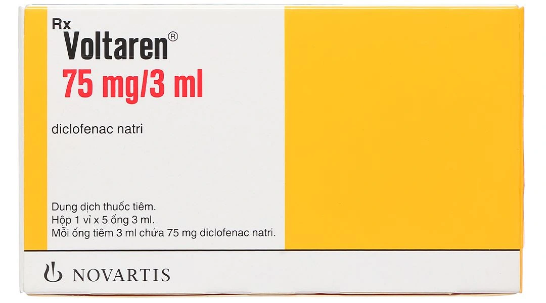 Dung dịch tiêm Voltaren 75mg/3ml trị đợt cấp viêm và thoái hóa khớp (5 ống x 3ml) - 1