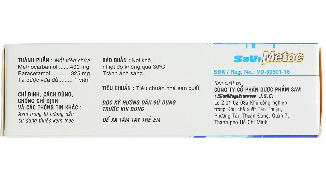 SaViMetoc giảm đau do co thắt cơ (3 vỉ x 10 viên) - 4