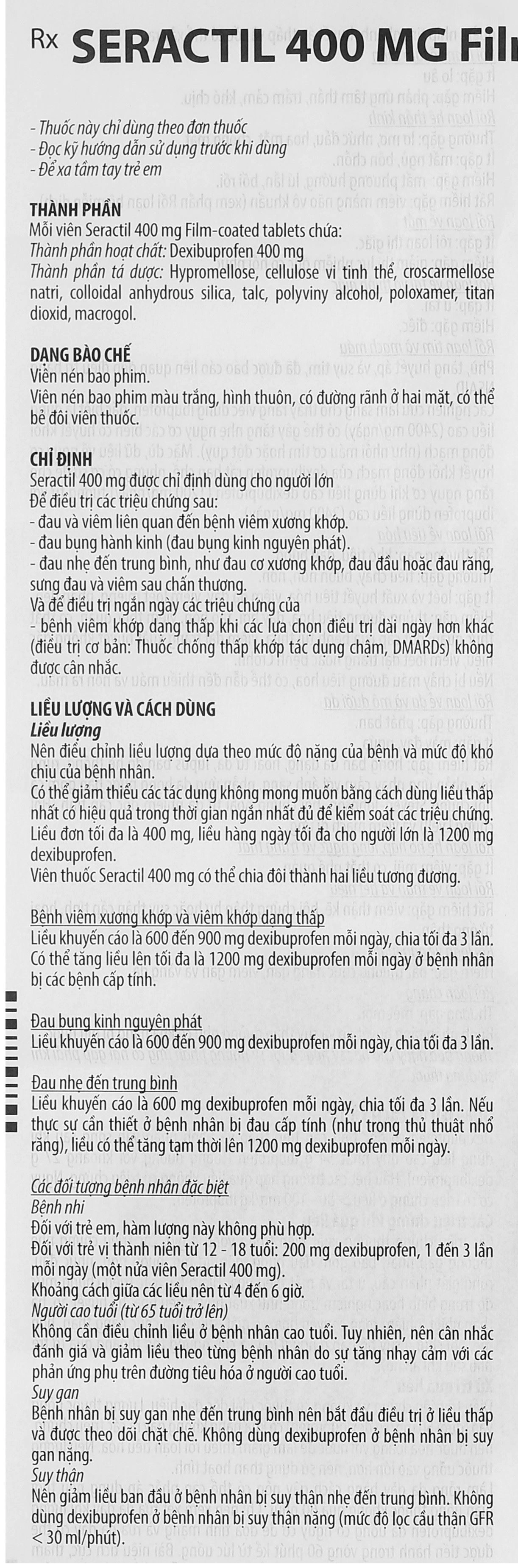 Seractil 400mg Film-coated tablets điều trị viêm xương khớp (3 vỉ x 10 viên) - 6