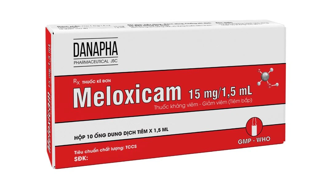Dung dịch tiêm Meloxicam Danapha 15mg/1.5ml điều trị đau viêm xương khớp (10 ống x 1.5ml) - 1