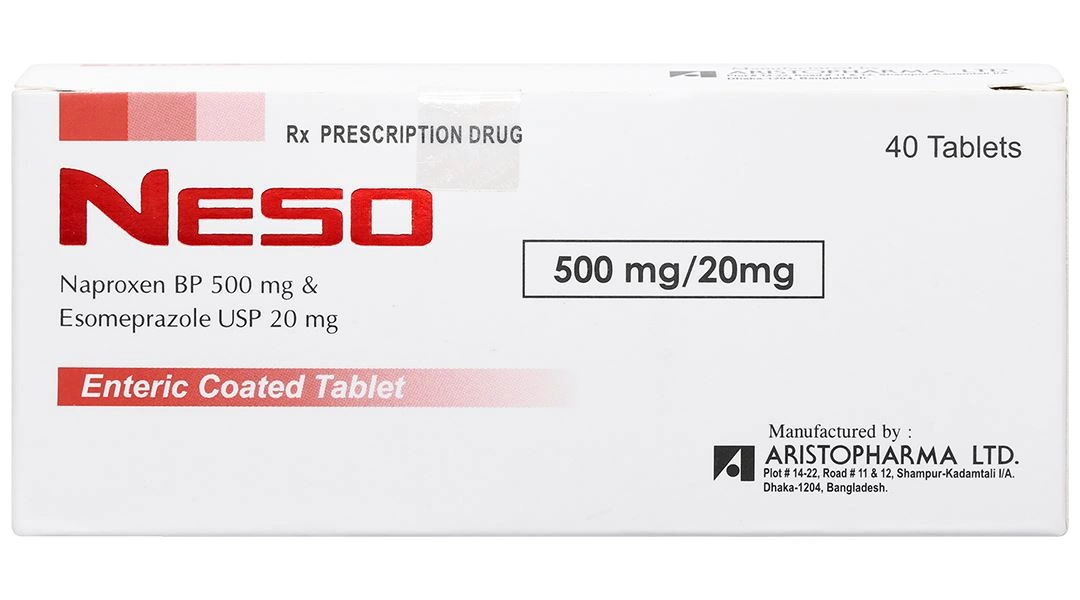 Neso 500mg/20mg trị thoái hóa khớp, viêm khớp dạng thấp (10 vỉ x 4 viên) - 2