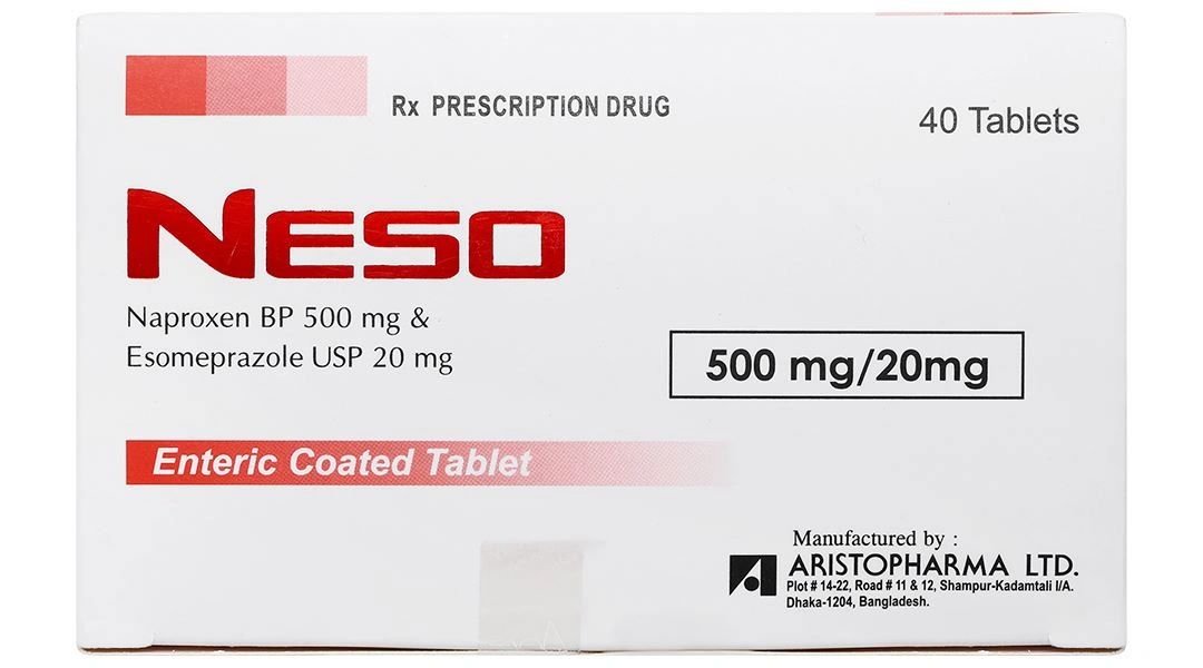Neso 500mg/20mg trị thoái hóa khớp, viêm khớp dạng thấp (10 vỉ x 4 viên) - 5