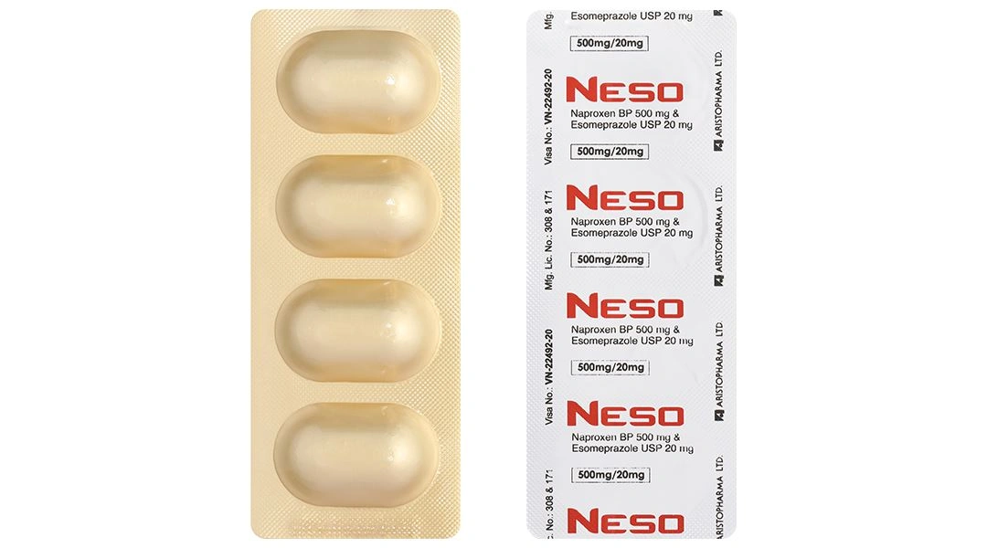 Neso 500mg/20mg trị thoái hóa khớp, viêm khớp dạng thấp (10 vỉ x 4 viên) - 6