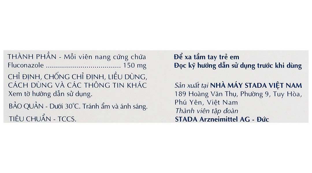 Fluconazole Stada 150 mg điều trị nhiễm nấm (1 vỉ x 1 viên) - 7