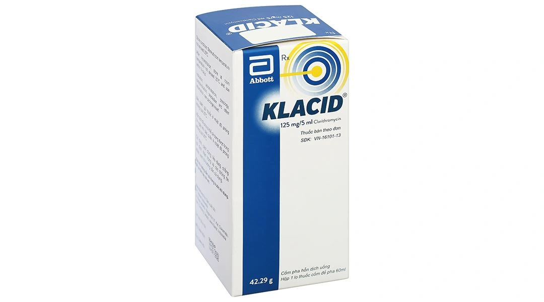 Cốm pha hỗn dịch uống Klacid 125mg/5ml trị nhiễm khuẩn lọ 42.29g - 
