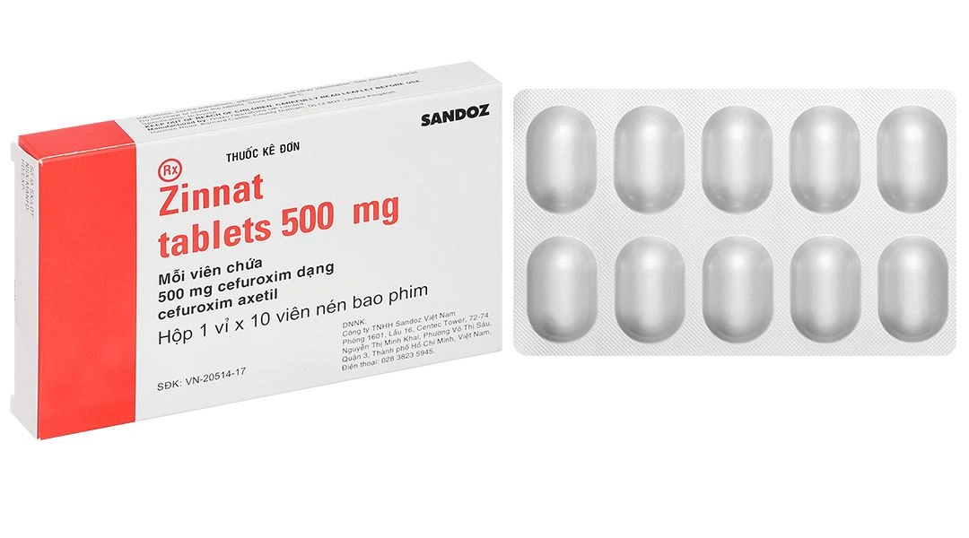 Zinnat Tablets 500mg trị nhiễm khuẩn (1 vỉ x 10 viên) - 3