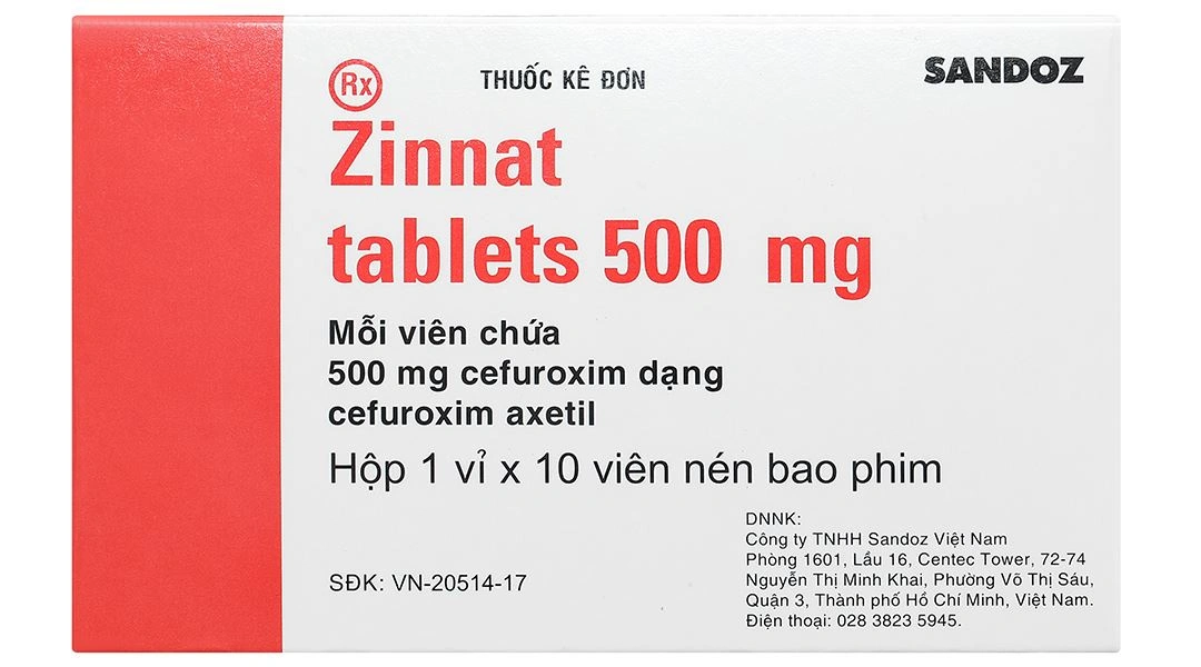 Zinnat Tablets 500mg trị nhiễm khuẩn (1 vỉ x 10 viên) - 8