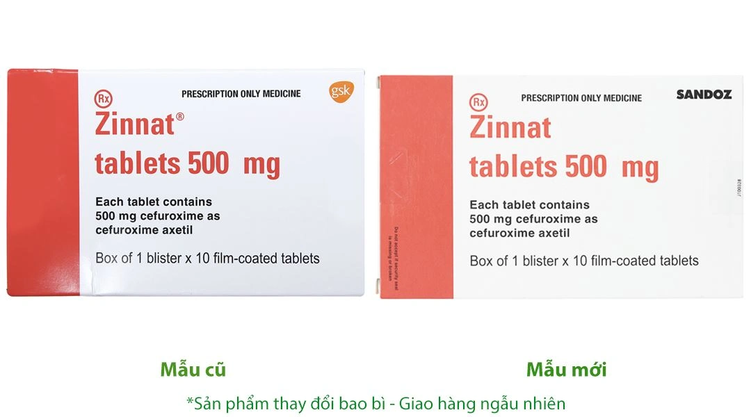 Zinnat Tablets 500mg trị nhiễm khuẩn (1 vỉ x 10 viên) - 