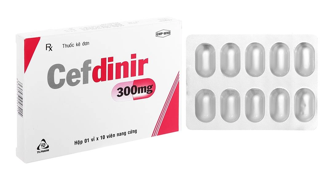 Cefdinir TV.Pharm 300mg trị nhiễm khuẩn (1 vỉ x 10 viên) - 