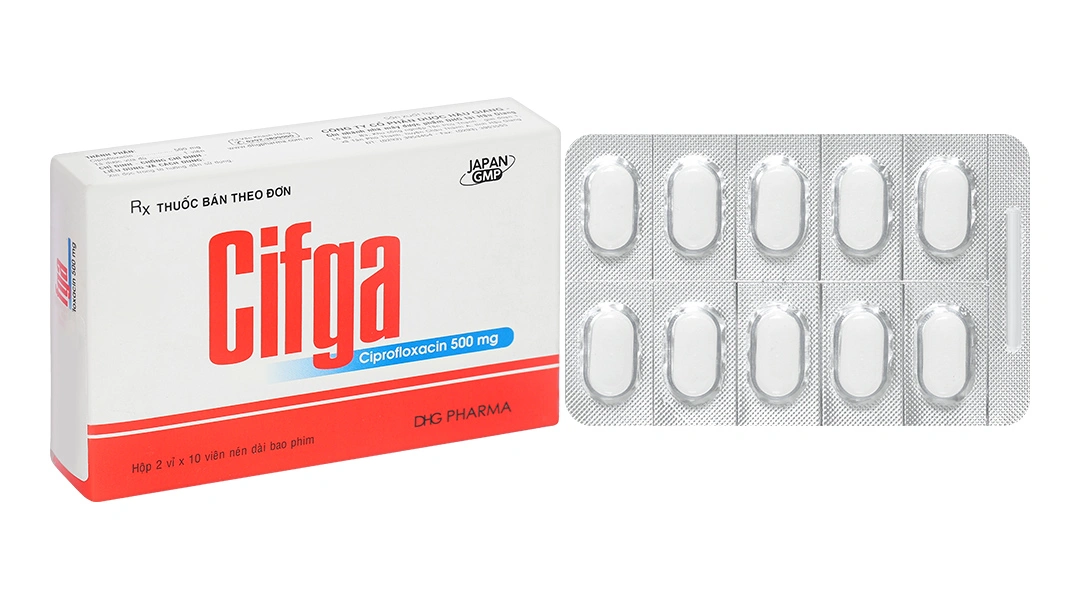 Cifga 500mg trị các trường hợp nhiễm khuẩn (2 vỉ x 10 viên) - 