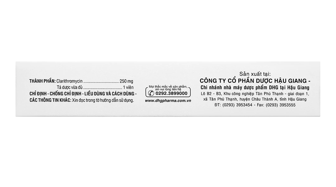 Clabact 250 điều trị nhiễm khuẩn (2 vỉ x 10 viên) - 2