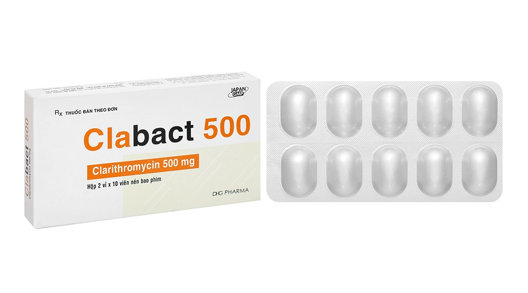 Clabact 500 điều trị nhiễm khuẩn (2 vỉ x 10 viên) - 