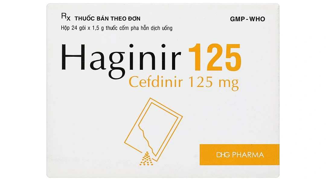 Cốm pha hỗn dịch Haginir 125 trị nhiễm khuẩn, nhiễm trùng nhẹ và vừa (24 gói x 1.5g) - 1