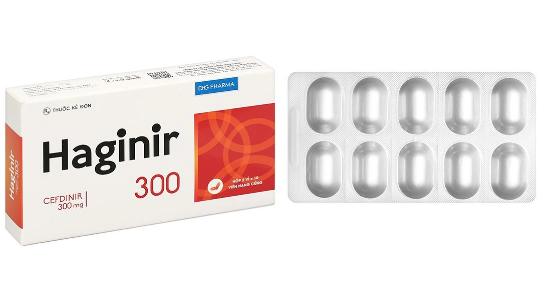 Haginir 300 điều trị nhiễm khuẩn nhẹ đến trung bình (2 vỉ x 10 viên) - 1
