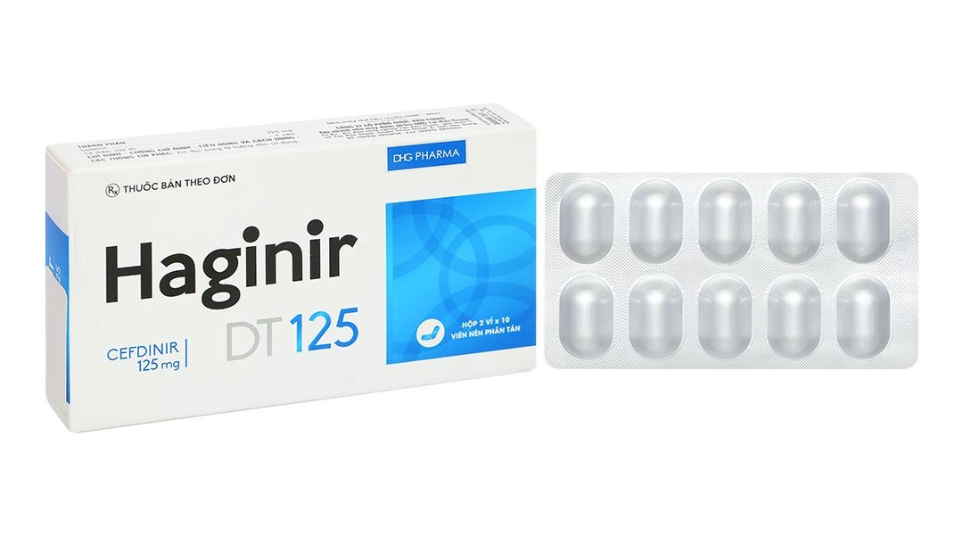 Haginir DT 125 điều trị nhiễm khuẩn từ nhẹ đến vừa (2 vỉ x 10 viên) - 