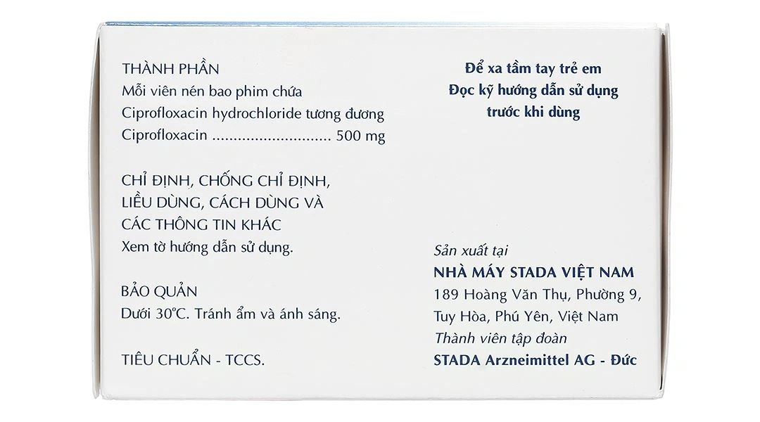 Ciprofloxacin Stada 500mg điều trị nhiễm khuẩn (10 vỉ x 10 viên) - 2