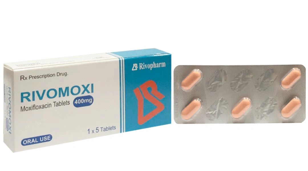 Rivomoxi 400mg trị nhiễm khuẩn (1 vỉ x 5 viên) - 