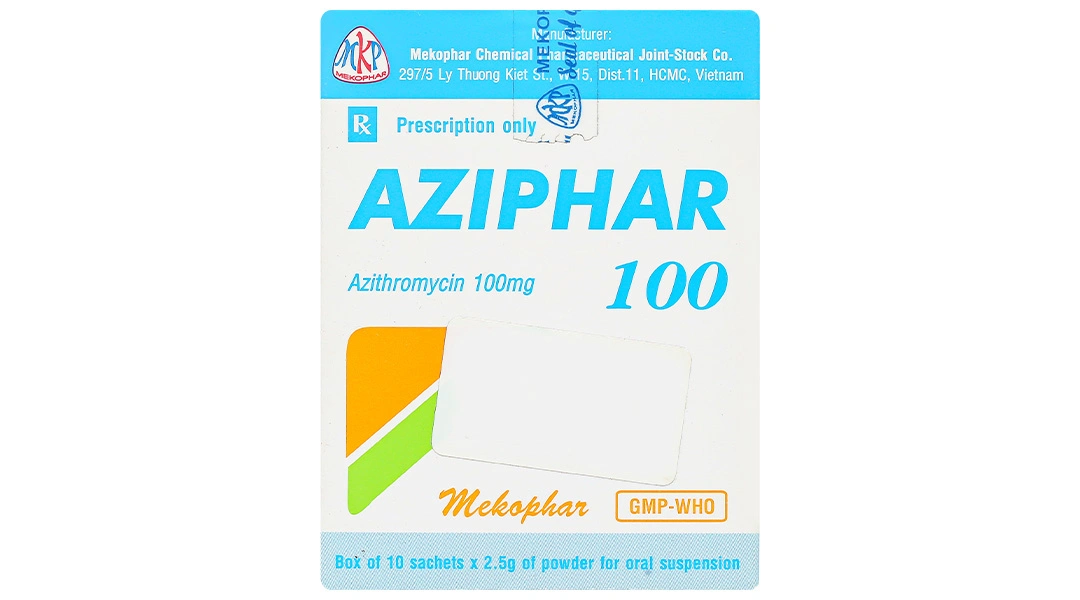 Bột pha hỗn dịch uống Aziphar 100 trị nhiễm khuẩn (10 gói x 2.5g) - 2
