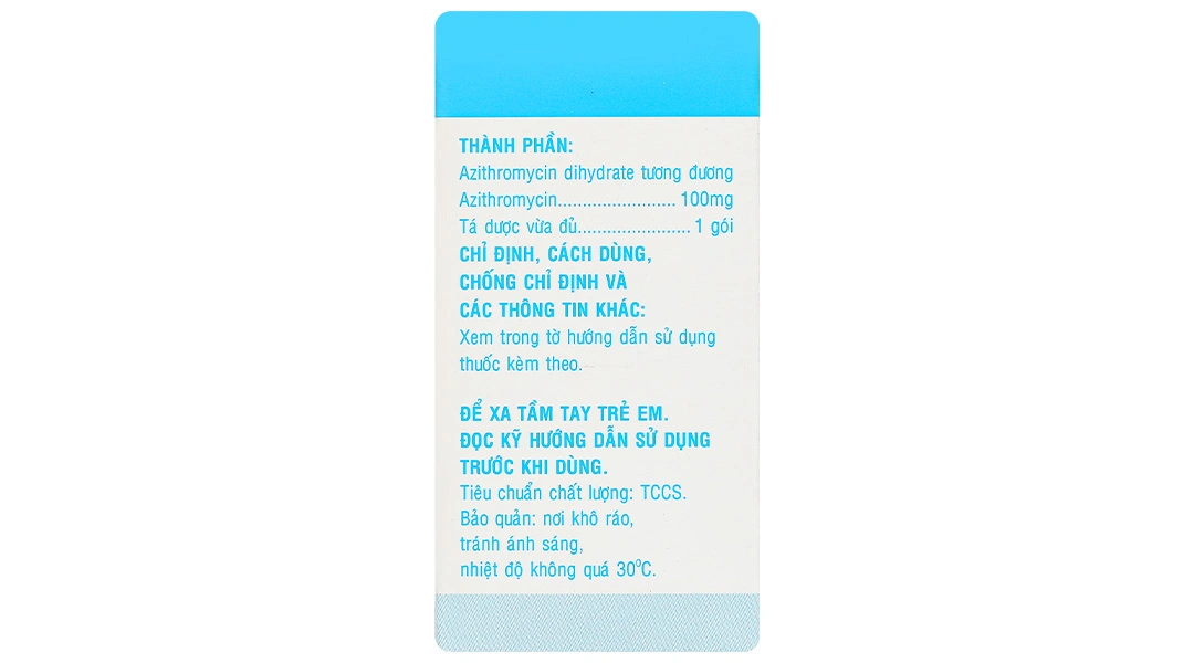 Bột pha hỗn dịch uống Aziphar 100 trị nhiễm khuẩn (10 gói x 2.5g) - 3