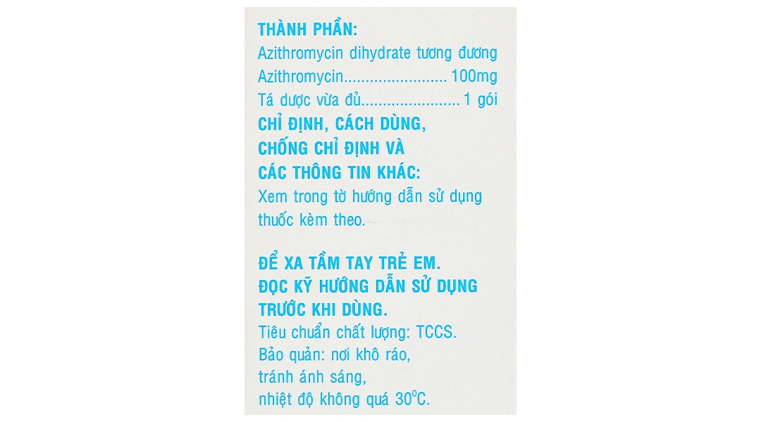 Bột pha hỗn dịch uống Aziphar 100 trị nhiễm khuẩn (10 gói x 2.5g) - 5