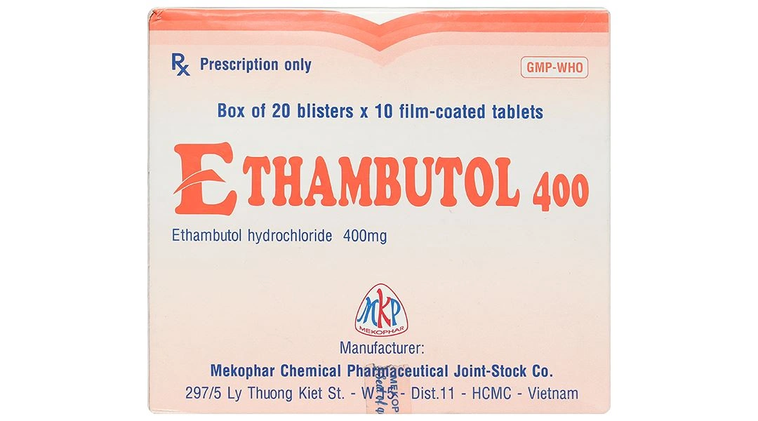 Ethambutol Mekophar 400mg trị lao và phối hợp các thuốc chống lao khác (20 vỉ x 10 viên) - 1