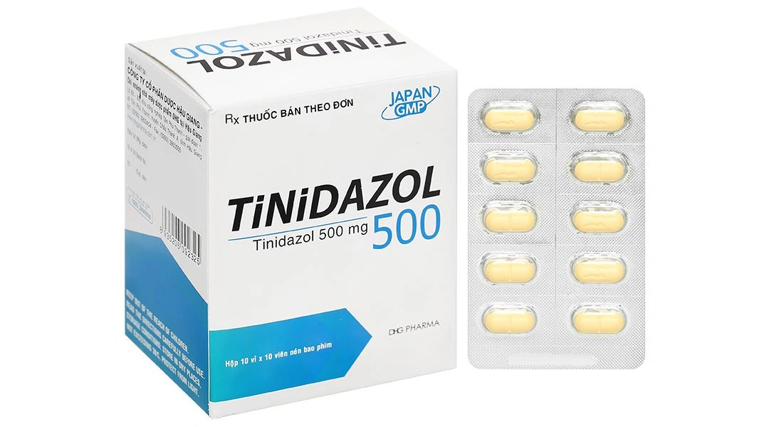 Tinidazol 500 dự phòng nhiễm khuẩn sau phẫu thuật (10 vỉ x 10 viên) - 