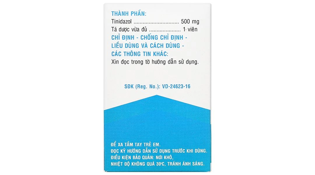 Tinidazol 500 dự phòng nhiễm khuẩn sau phẫu thuật (10 vỉ x 10 viên) - 3