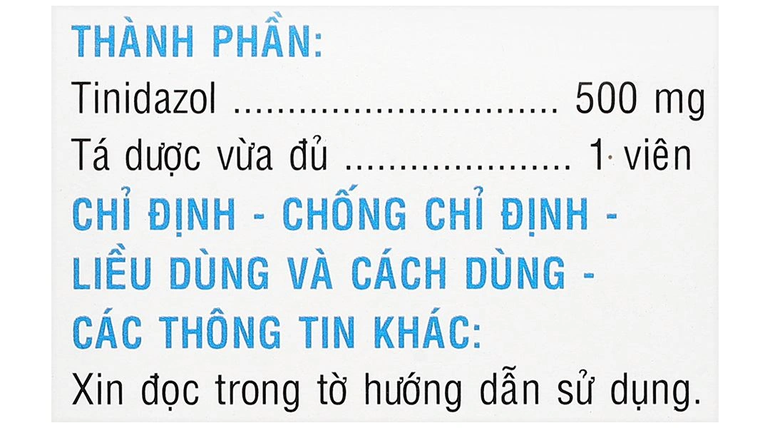 Tinidazol 500 dự phòng nhiễm khuẩn sau phẫu thuật (10 vỉ x 10 viên) - 7