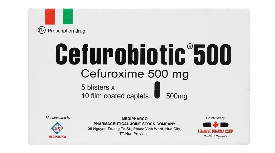 Cefurobiotic 500 điều trị nhiễm khuẩn (5 vỉ x 10 viên) - 1